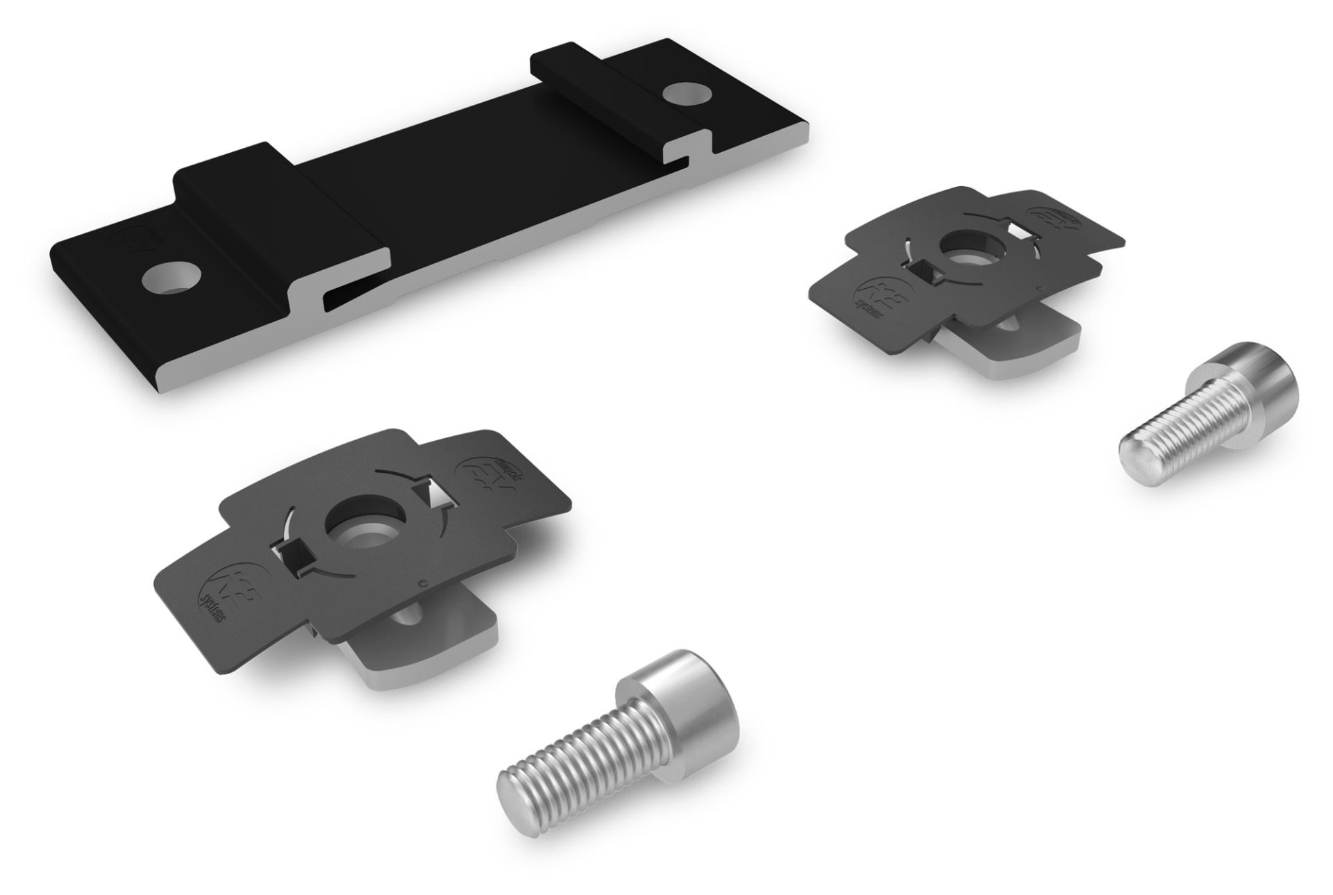 K2 InsertionRail 2.0 Kreuzverbinder Set schwarz eloxiert