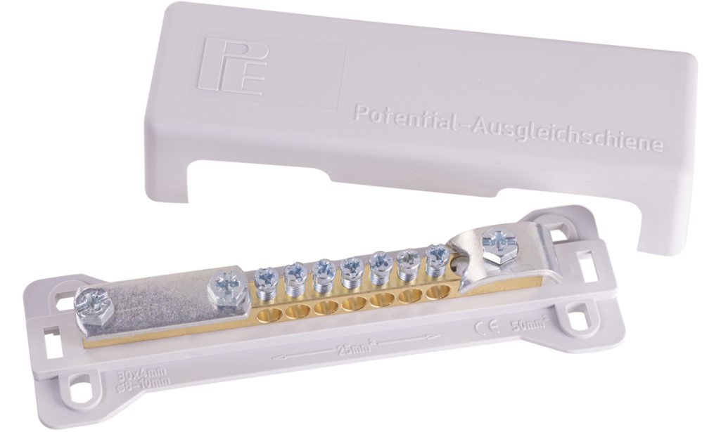 Potential- Ausgleichschiene mit 9 Anschlüssen